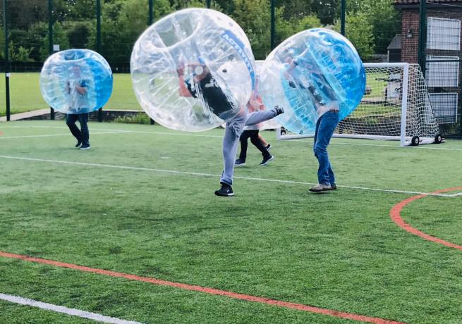 Stag Do Activity group enjoying Bubble Football in Bath